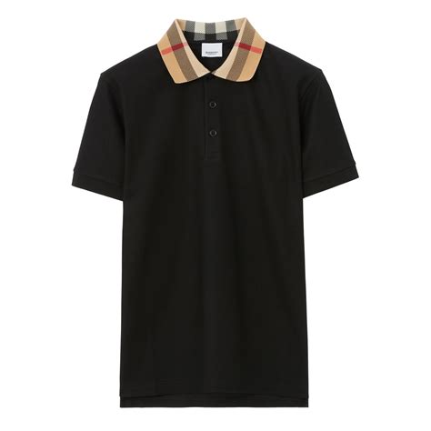 burberry black polo shirt|Burberry polo shirts men's black.